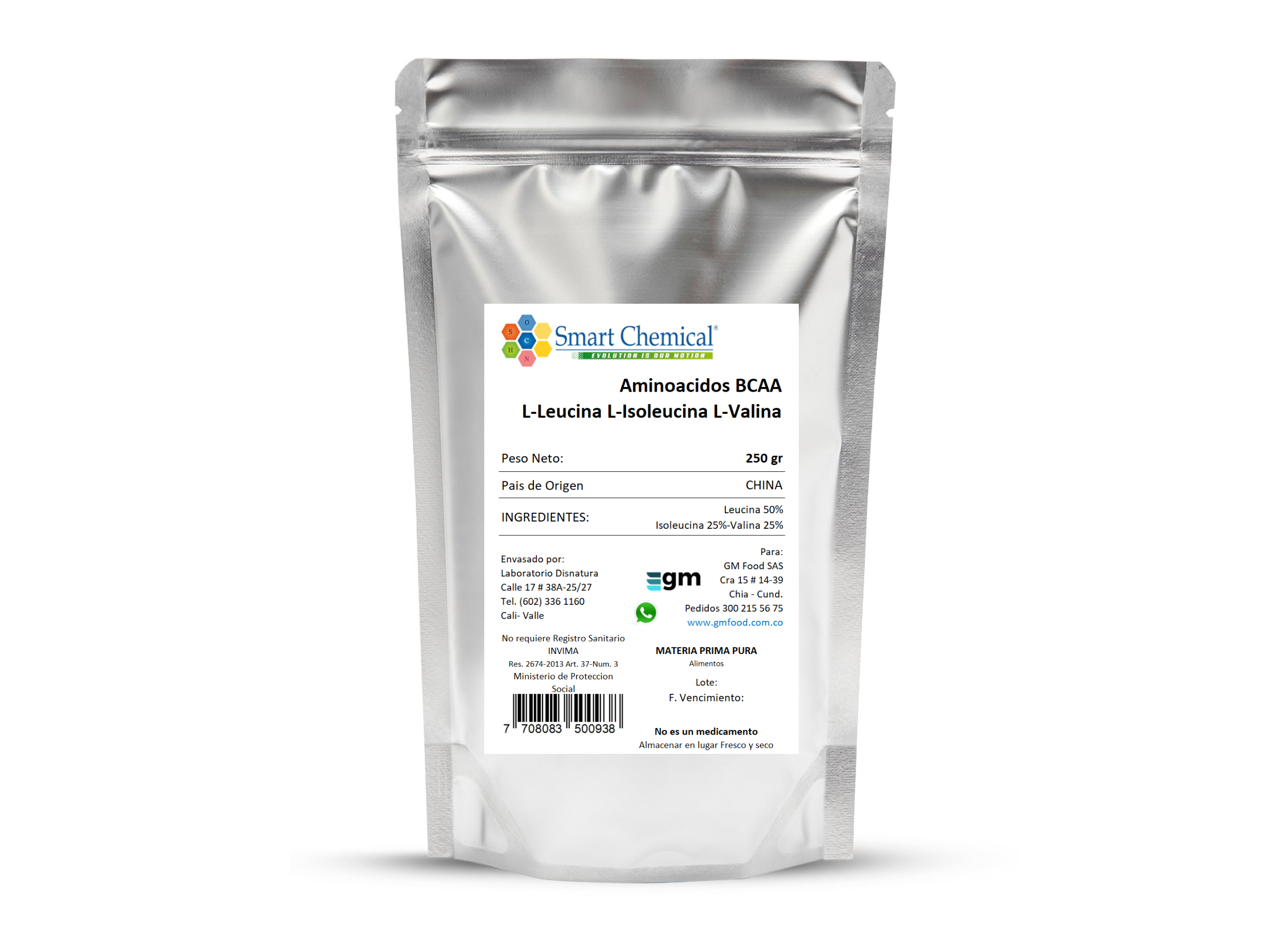 Aminoácidos BCAA x 250 gr