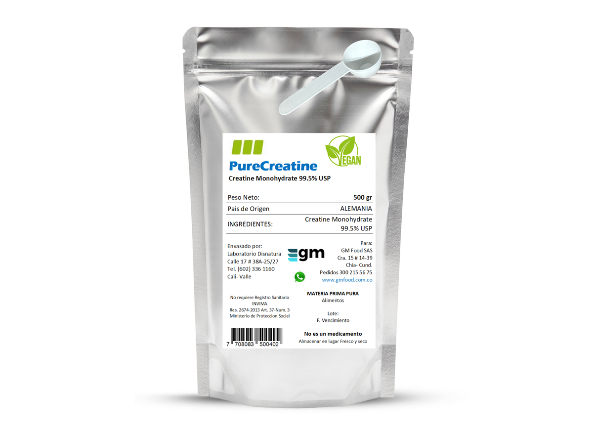 Creatina Monohidrato USP 99.9% Pure Creatine x 500 gr