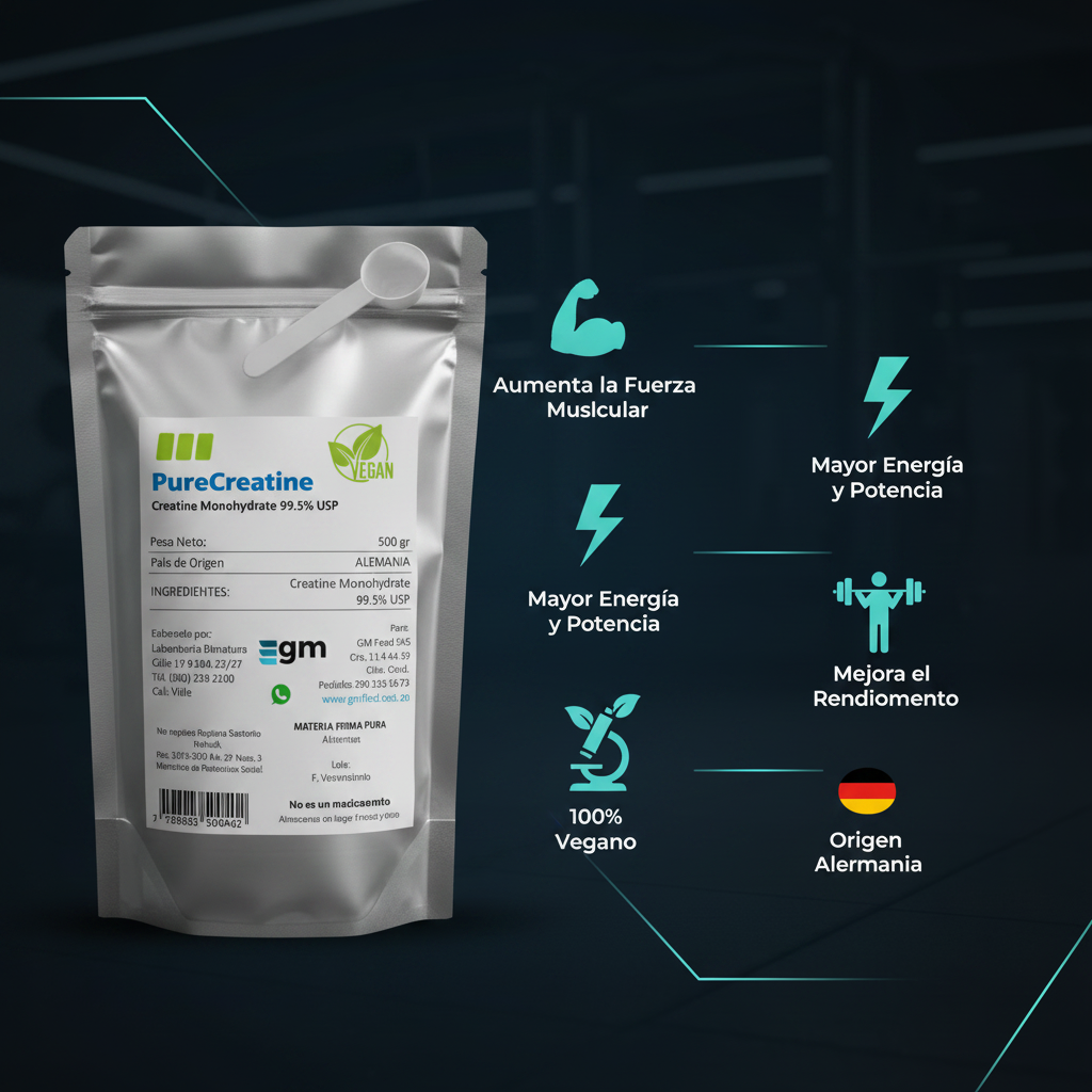Creatina Monohidrato USP 99.9% Pure Creatine x 500 gr