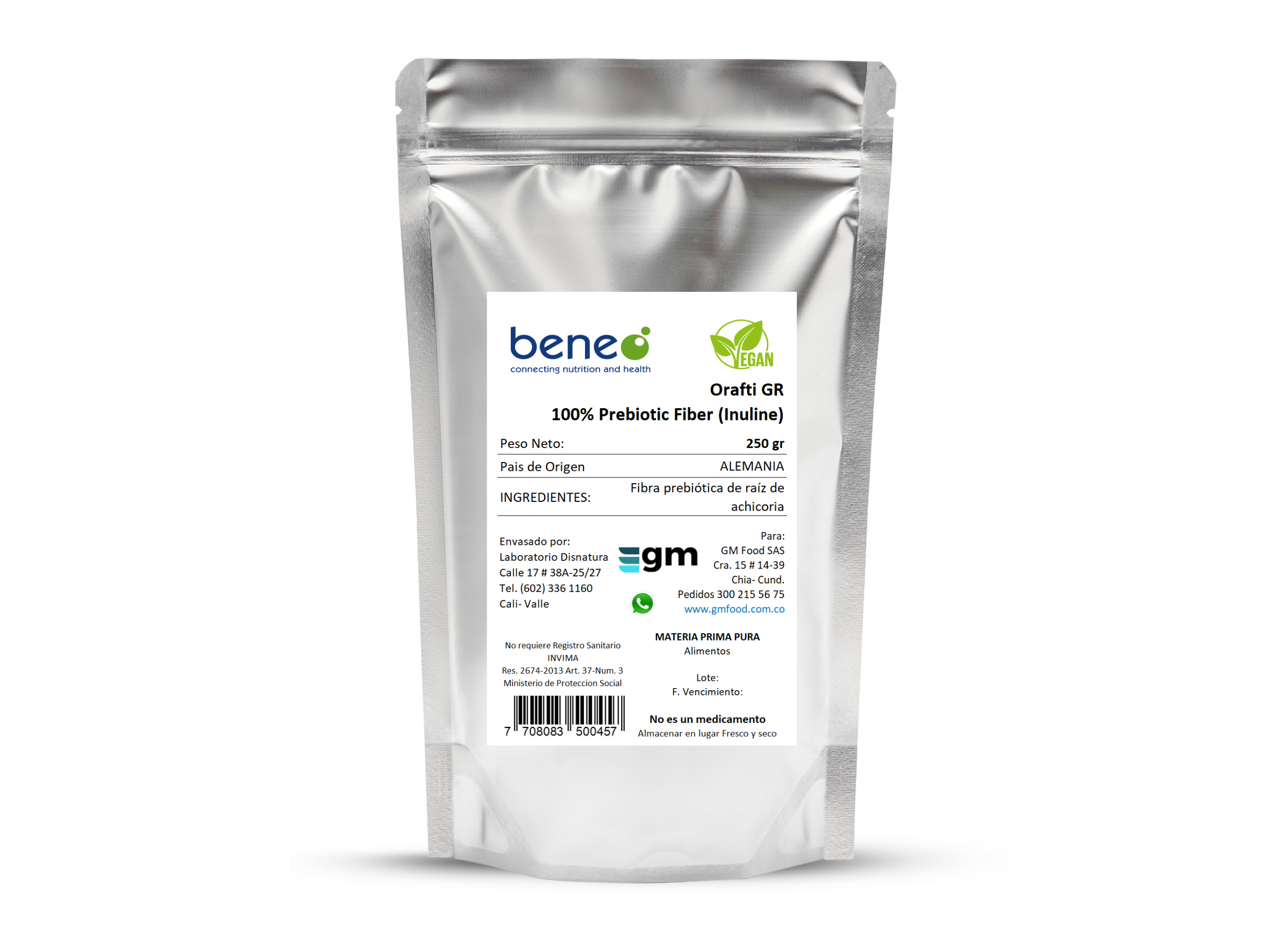 Fibra Prebiótica Inulina 250 gr - Orafti Gr - Beneo