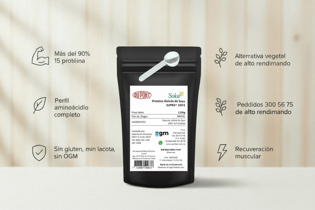 Proteína Aislada de Soya - Texto muy grande y resaltado