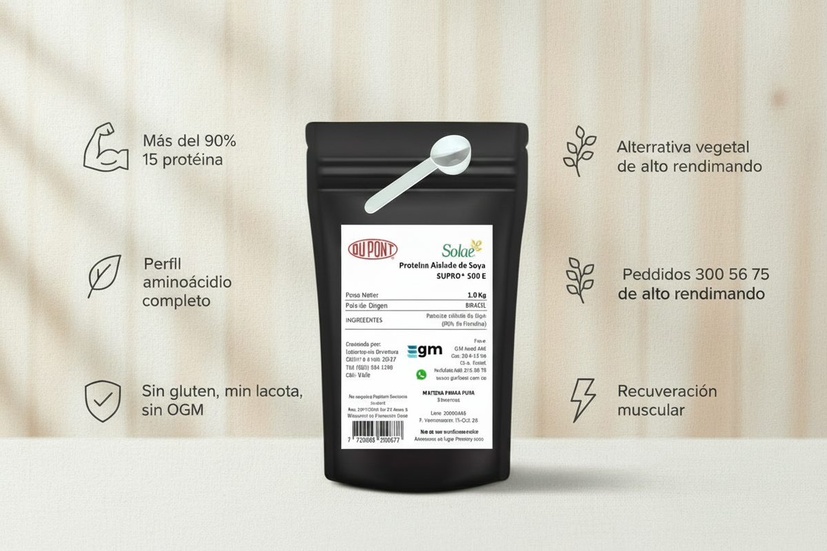 Proteína Aislada de Soya - Texto muy grande y resaltado